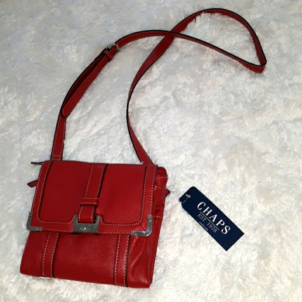 NWT Chaps Red MANDY Classic Square Bag